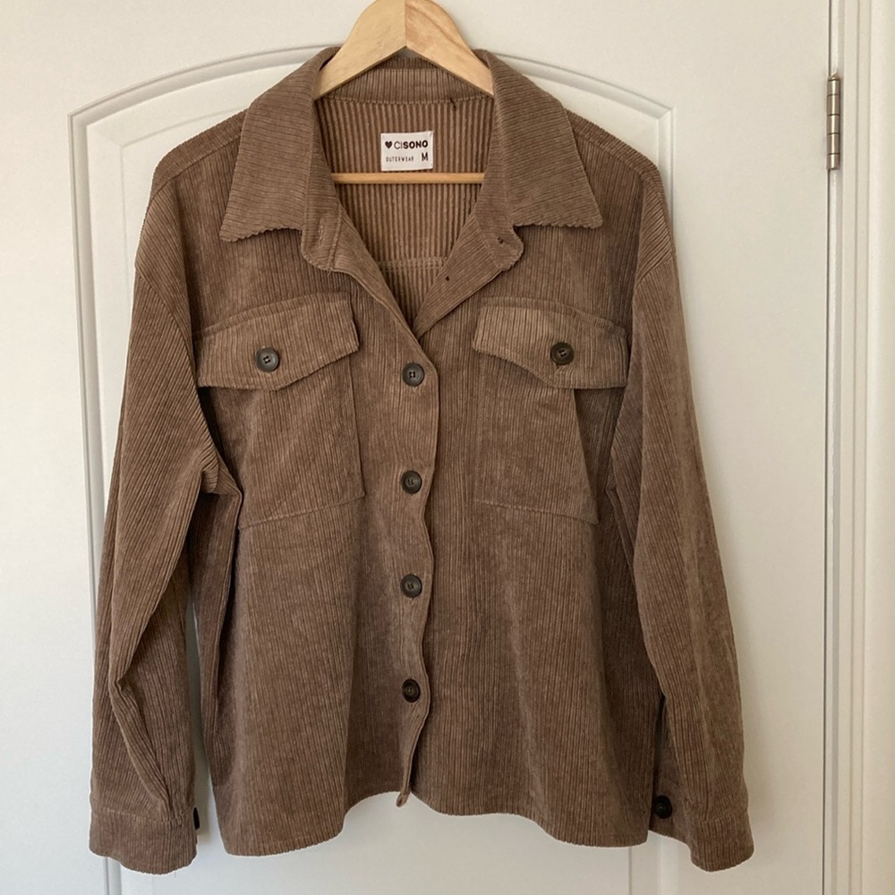 Ci Sono Women's Dark tan corduroy shirt jacket Size M